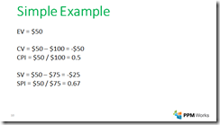 simple example earned value