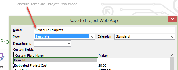 save to project web app