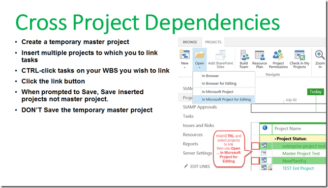 cross project dependencies