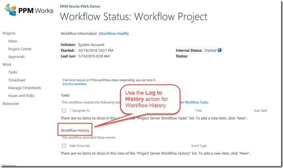 workflow history