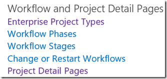 workflow and project detail pages