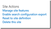 site actions