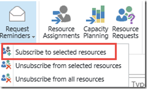 subscribe to selected resources
