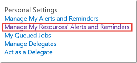 manage my resources' alerts and reminders