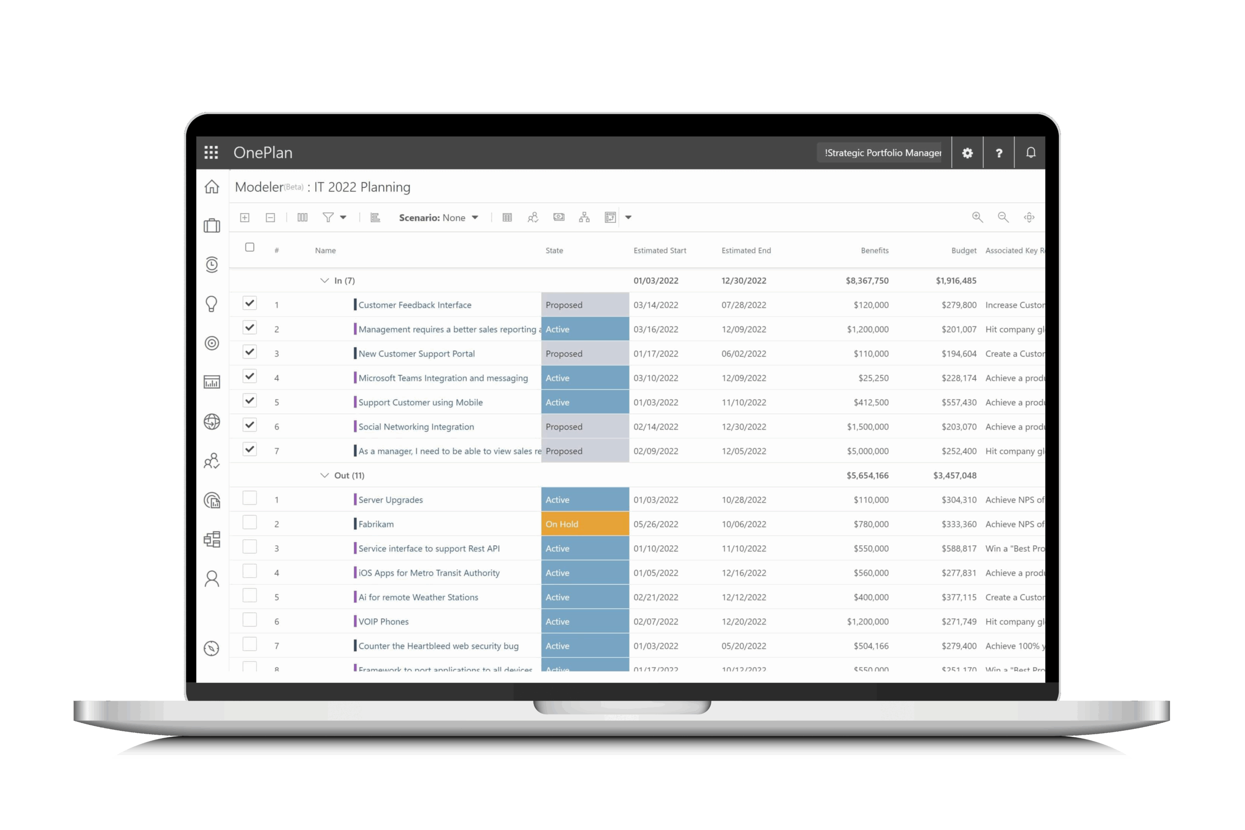 computer with oneplan for website